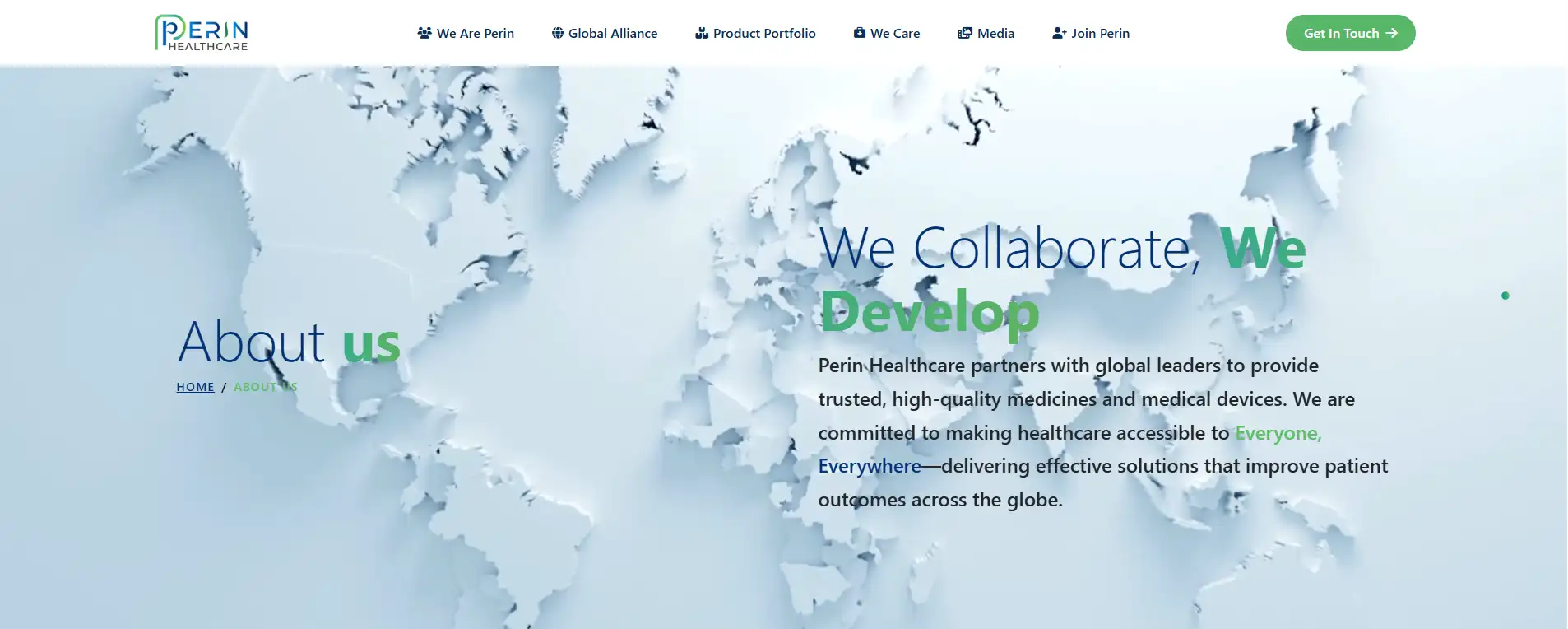 Perin Healthcare project screenshot